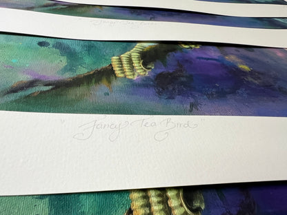 "Fancy Tea Bird" - Giclée Art Print -Limited series