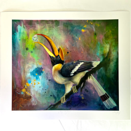 "Fancy Tea Bird" - Giclée Art Print -Limited series